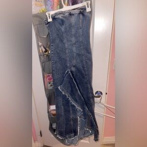 Denim ruffled urban outfitters dress